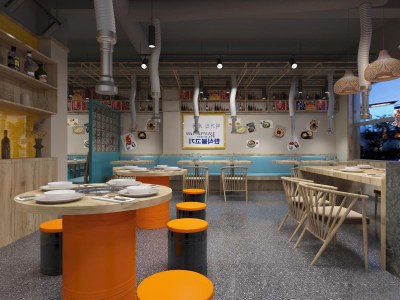 现代烧烤店3D模型下载